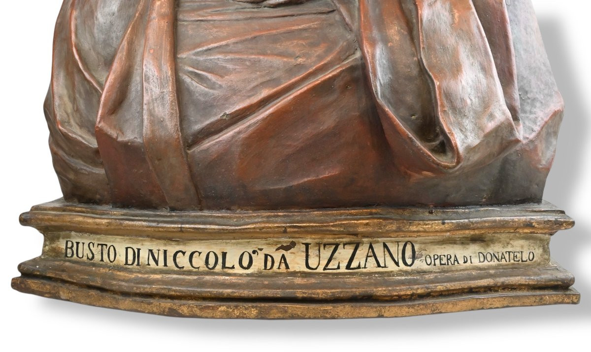 Buste En Terre Cuite De Niccolò Da Uzzano - Italie, 19e Siècle-photo-2